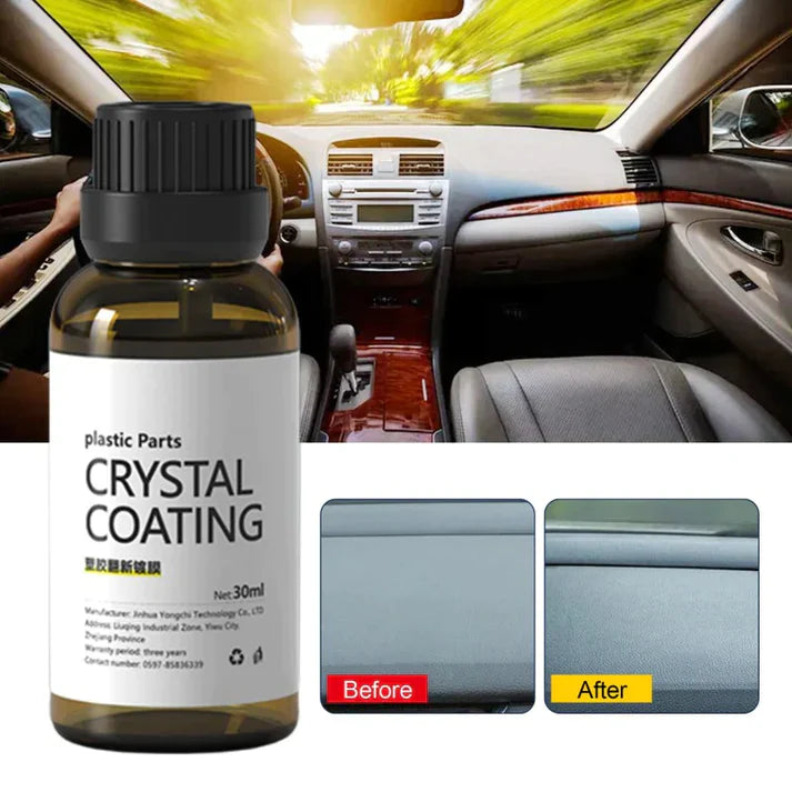  VYOFLA Plastic Parts Crystal Coating - 30ml Easy to Use Car  Refresher - [NEW] Agent for - Great Gloss Protection - Revitalizing with  Sponge and Rag (1PC) : Automotive
