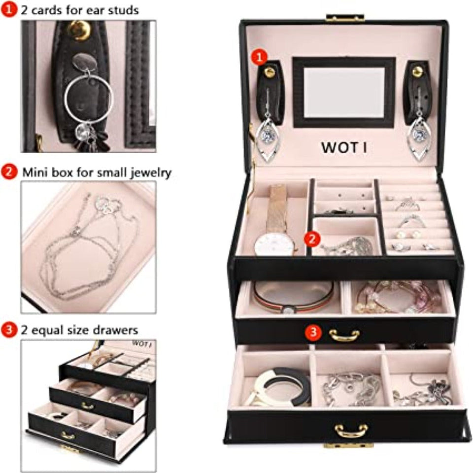 Leather jewelry organizer